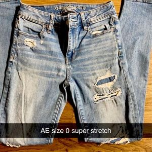 American eagle superstretch size 0 jeans